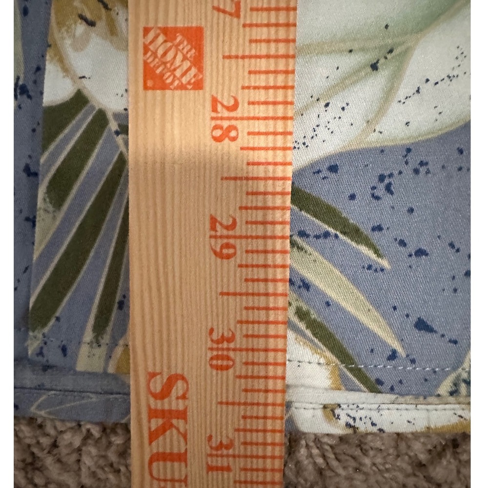 Cotton Traders Mens Large Blue Tropical Floral Palm Cotton Hawaiian Shirt NWT - Picture 5 of 9
